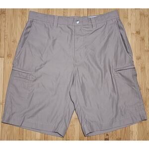 Callaway Shorts Mens Sz 34 Brown Khaki Chino Golf Zip Casual Lightweight Golfing